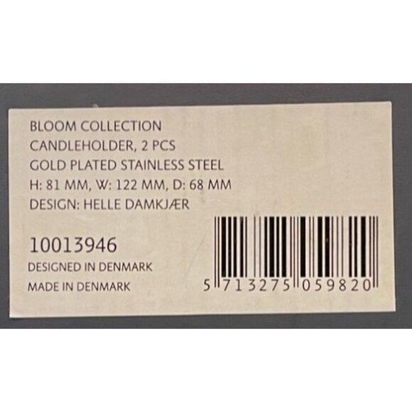 2 VTG Georg Jenson Candle Holders Gold Plt Stainless Rare Denmark MCM Minimal - Picture 11 of 16